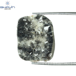 2.70 CT Slice Shape Natural Diamond Salt And Pepper Color I3 Clarity (15.64 MM)