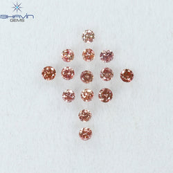 0.26 CT/14 ピース ラウンド シェイプ ナチュラル ルース ダイヤモンド ピンク カラー SI クラリティ (1.75 MM)