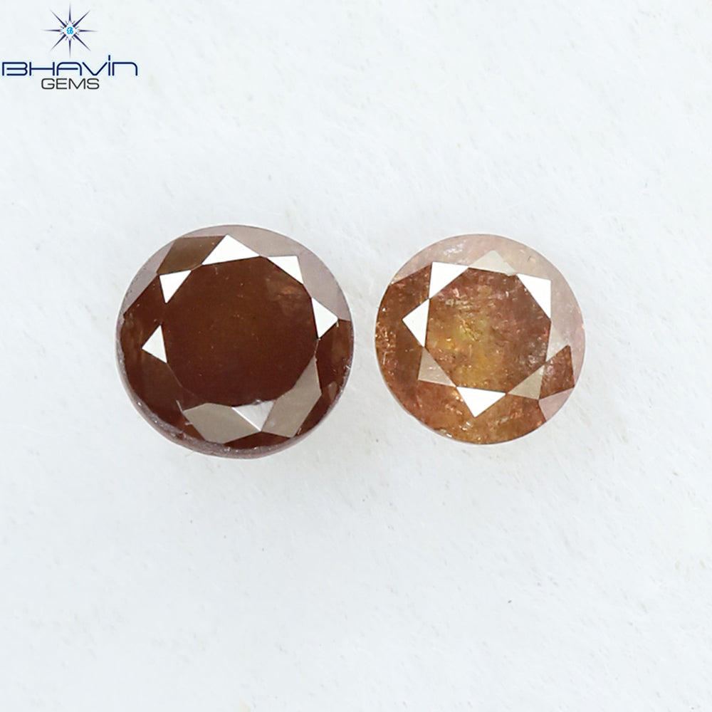 0.15 CT/2 Pcs Round Shape Natural Loose Diamond Pink Color I3 Clarity (2.75 MM)