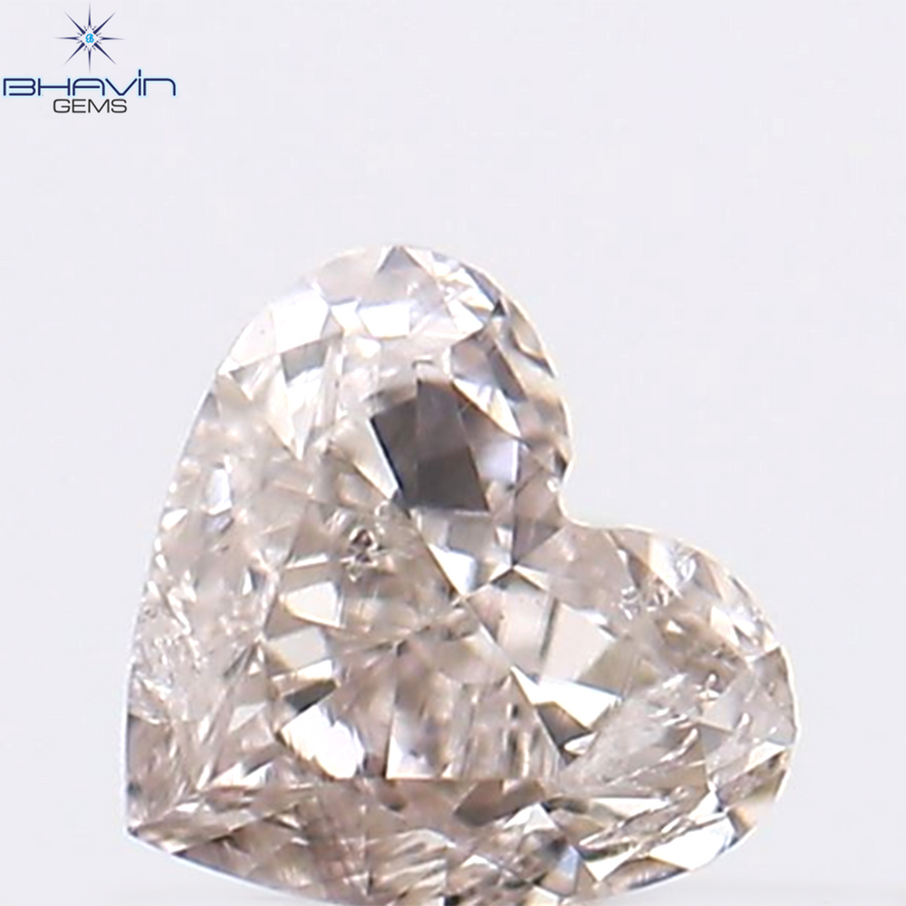 0.12 CT ハートシェイプ ナチュラル ダイヤモンド ピンク色 SI1 クラリティ (3.22 MM)