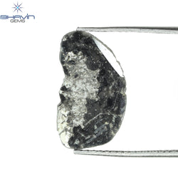 2.15 CT Slice Shape Natural Diamond Salt And Pepper Color I3 Clarity (16.58 MM)