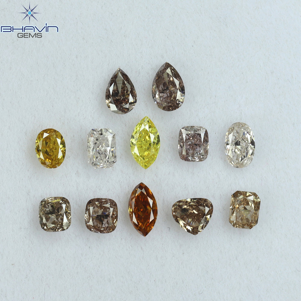1.57 CT/12 Pcs Mix Shape Natural Diamond Mix Color SI Clarity (4.70 MM)