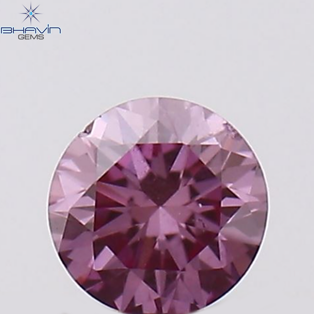 0.17 CT ラウンド シェイプ ナチュラル ダイヤモンド ピンク色 SI1 クラリティ (3.46 MM)