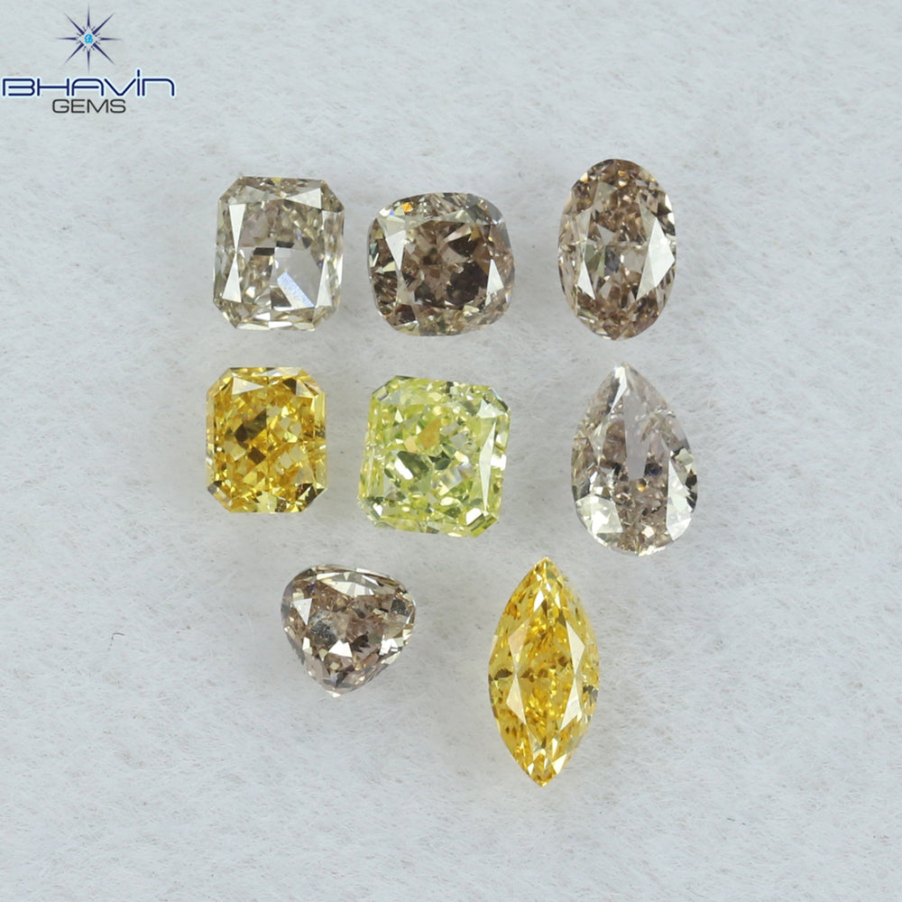 0.61 CT/8 Pcs Mix Shape Natural Diamond Mix Color SI Clarity (4.00 MM)