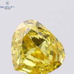 0.07 CT Heart Shape Natural Diamond Yellow Color VS2 Clarity (2.92 MM)