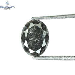 1.00 CT Oval Shape Natural Diamond Salt And Pepper Color I3 Clarity (6.80 MM)