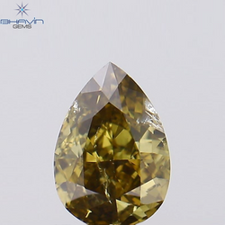 0.33 CT Pear Shape Natural Diamond Green Color SI2 Clarity (5.25 MM)
