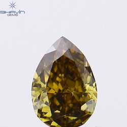 0.21 CT Pear Shape Natural Diamond Green Color VS2 Clarity (4.50 MM)