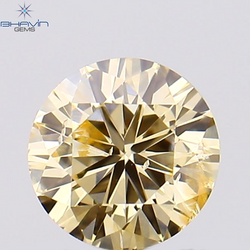 0.29 CT Round Shape Natural Diamond Orange Color SI1 Clarity (4.31 MM)