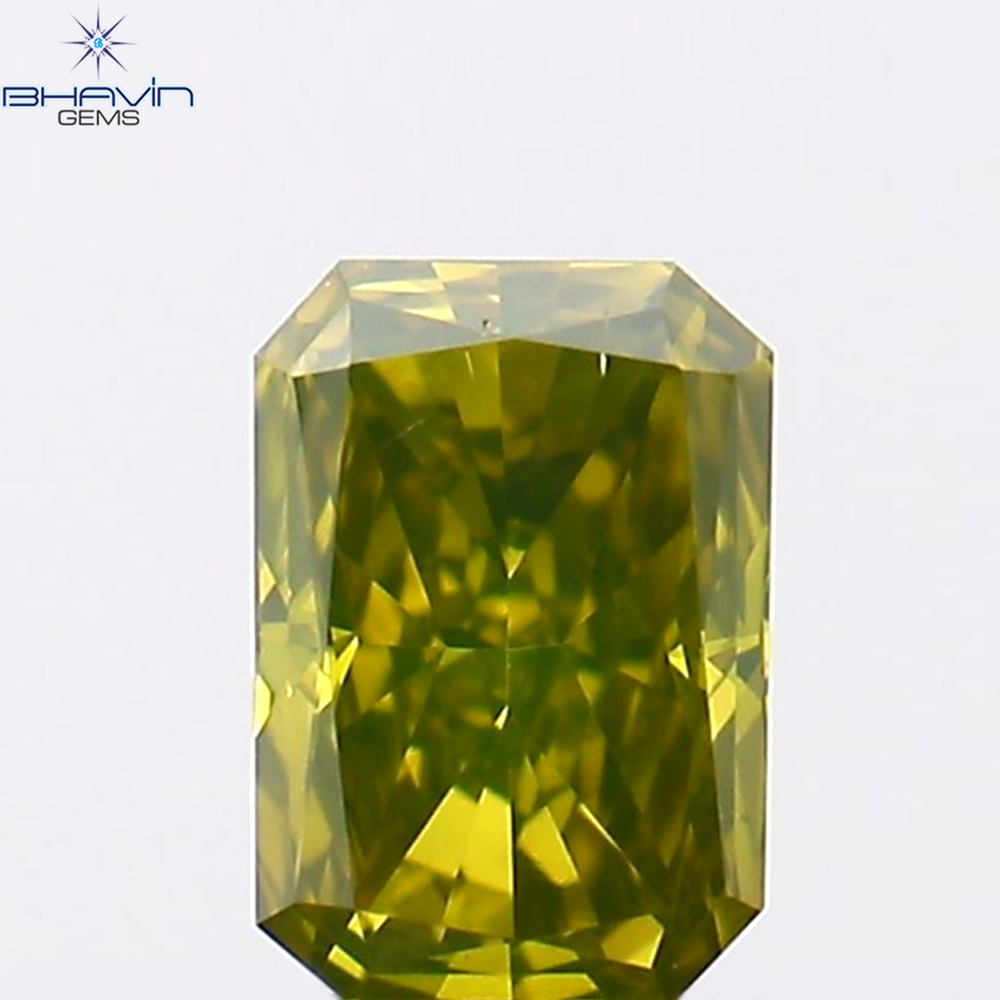 0.35 CT エメラルド シェイプ ナチュラル ダイヤモンド グリーン カラー VS2 クラリティ (4.88 MM)
