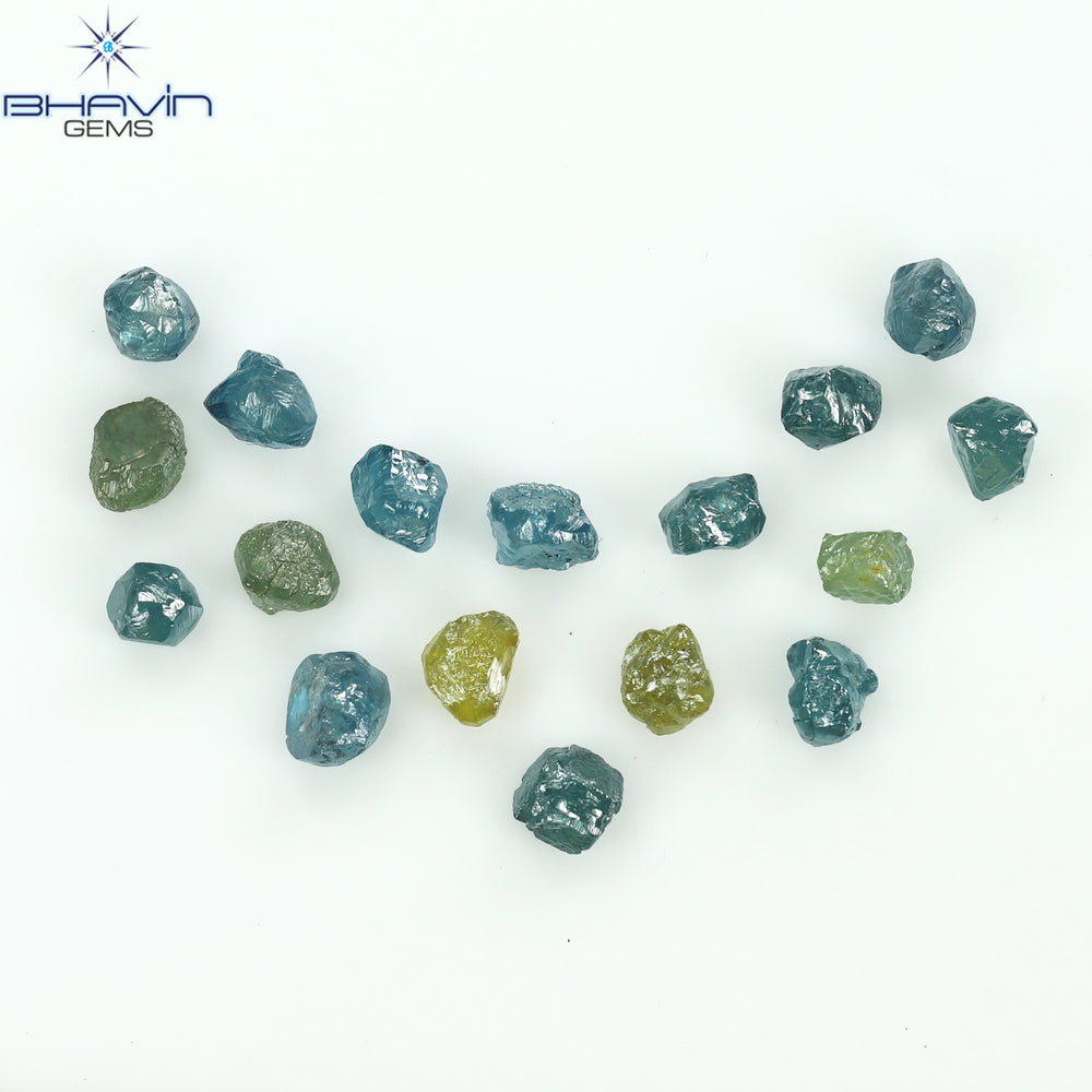 2.10 CT/17 PCS Rough Shape Enhanced Mix Color Natural Diamond I3 Clarity (3.22 MM)