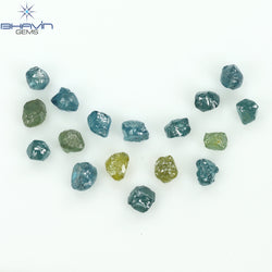2.10 CT/17 PCS Rough Shape Enhanced Mix Color Natural Diamond I3 Clarity (3.22 MM)