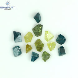 1.14 CT/13 PCS Rough Shape Enhanced Mix Color Natural Diamond I3 Clarity (3.30 MM)