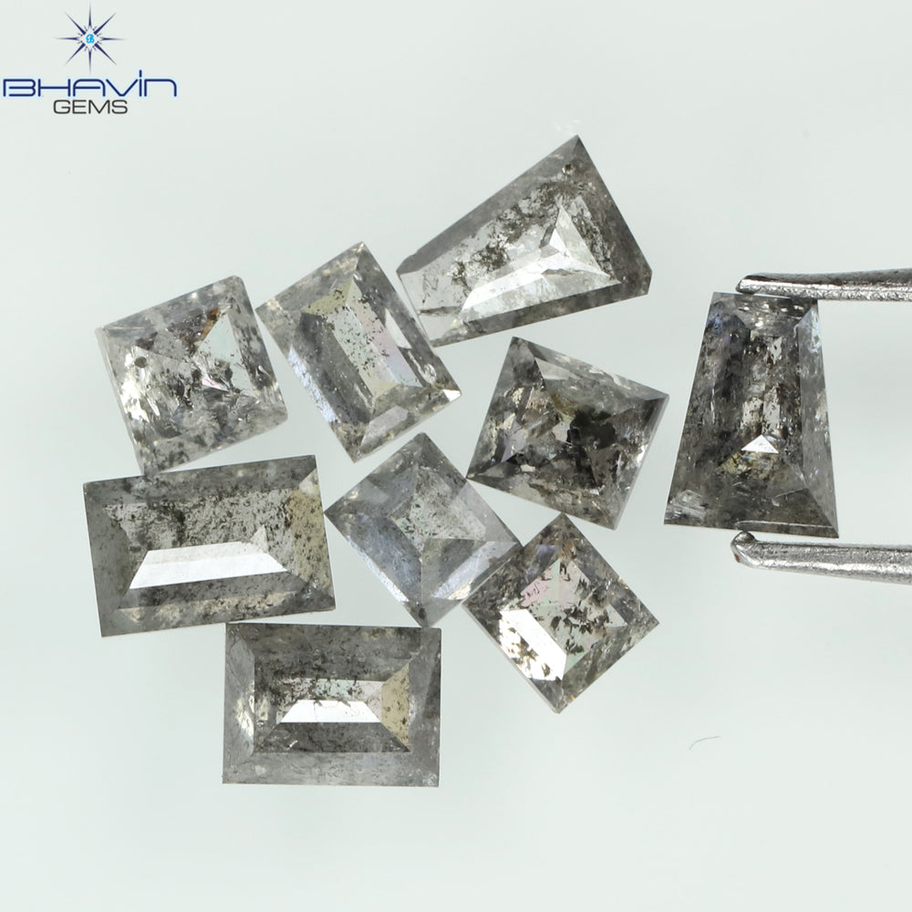 1.03 CT/9 Pcs, Baguette Diamond, Salt And Pepper Color, I3 Clarity