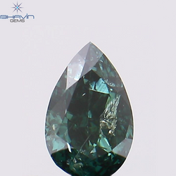 0.24 CT Pear Shape Natural Diamond Green Color I1 Clarity (4.92 MM)