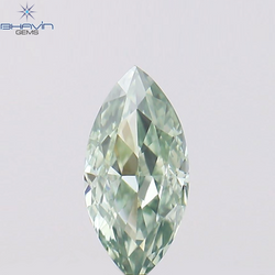 0.36 CT マーキス シェイプ ナチュラル ダイヤモンド グリーンがかったブルー カラー SI1 クラリティ (6.85 MM)