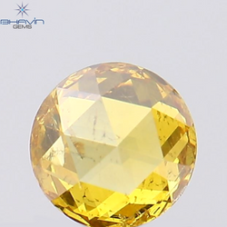 0.33 CT Round Rose Cut Shape Natural Diamond Orange Color SI2 Clarity (4.32 MM)