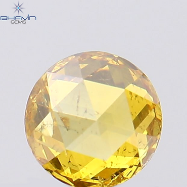 0.33 CT ラウンド ローズ カット シェイプ 天然ダイヤモンド オレンジ色 SI2 クラリティ (4.32 MM)