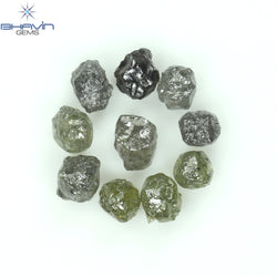 5.29 CT/10 PCS Rough Shape Grey Color Natural Diamond I3 Clarity (4.14 MM)