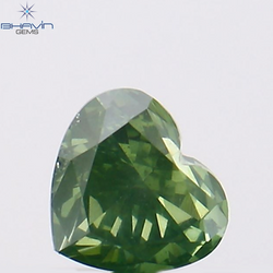 0.18 CT Heart Shape Natural Diamond Green Color VS2 Clarity (3.66 MM)