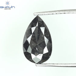 1.20 CT Pear Shape Natural Diamond Black Color I3 Clarity (10.68 MM)