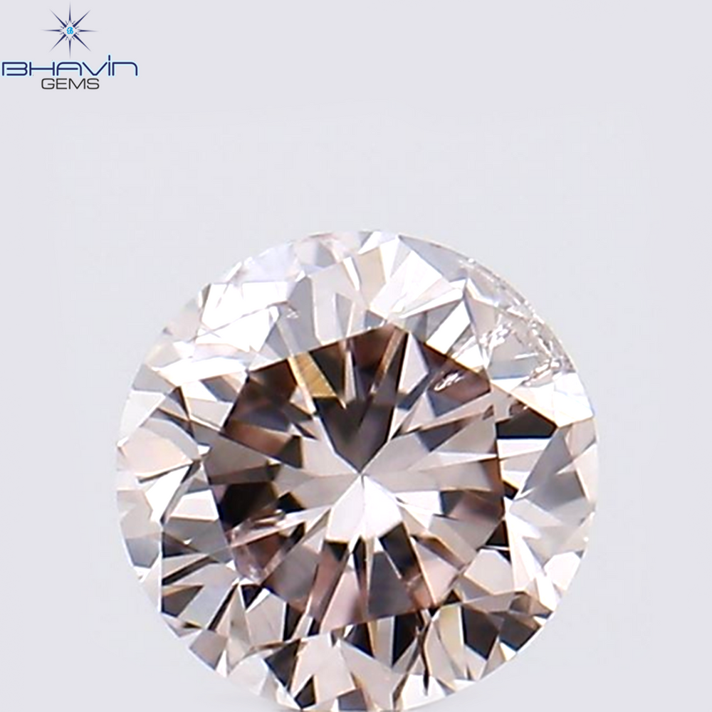 0.15 CT ラウンド シェイプ ナチュラル ダイヤモンド ピンク色 SI1 クラリティ (3.39 MM)