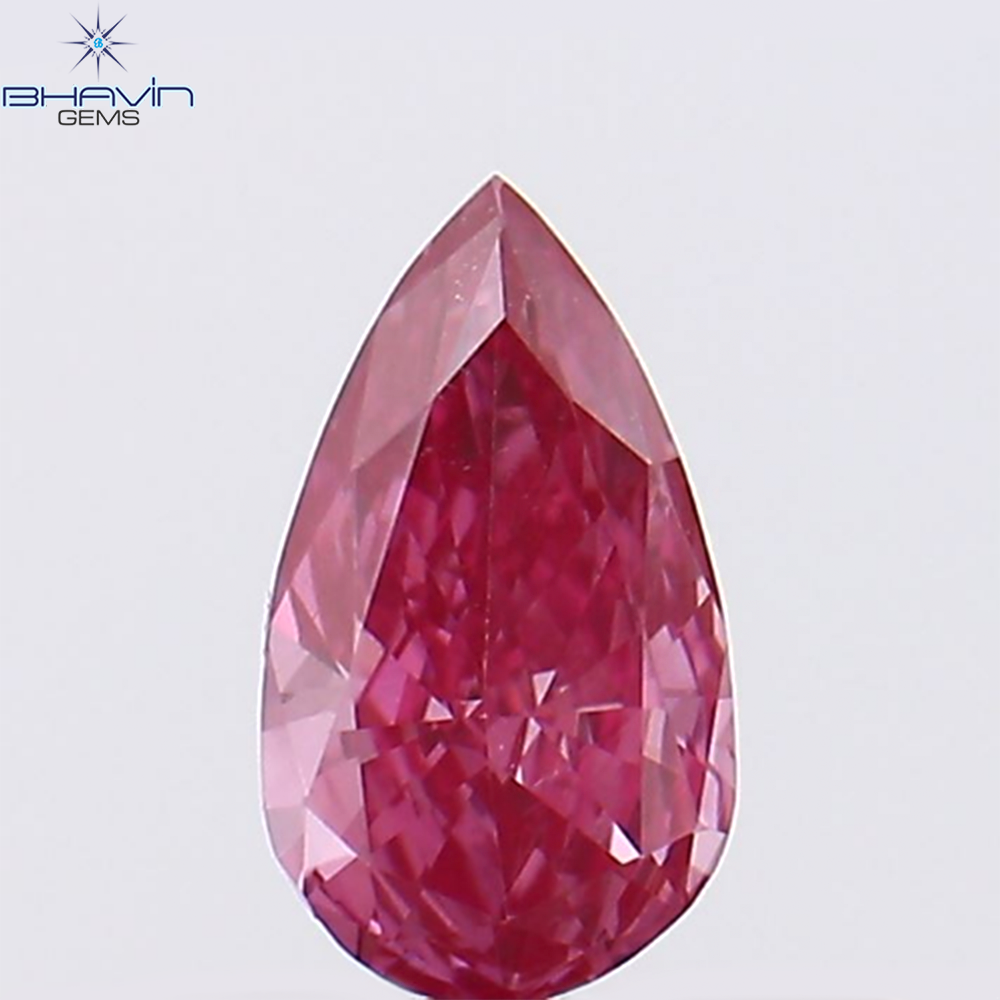 0.23 CT Pear Shape Natural Diamond Pink Color VS1 Clarity (5.64 MM)