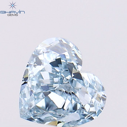 0.29 CT Heart Shape Enhanced Greenish Blue Color Natural Diamond VS2 Clarity (4.25 MM)