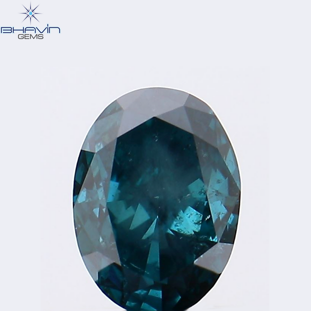 0.35 CT Oval Shape Natural Diamond Blue Color SI2 Clarity (5.10 MM)