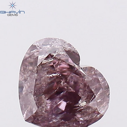 0.23 CT Heart Shape Natural Diamond Pink Color I2 Clarity (4.10 MM)
