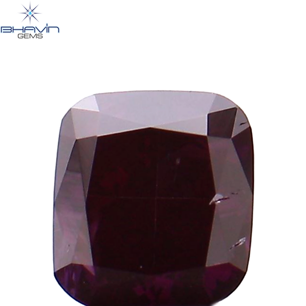 0.27 CT クッション シェイプ ナチュラル ルース ダイヤモンド エンハンスト ピンク カラー SI1 クラリティ (3.70 MM)