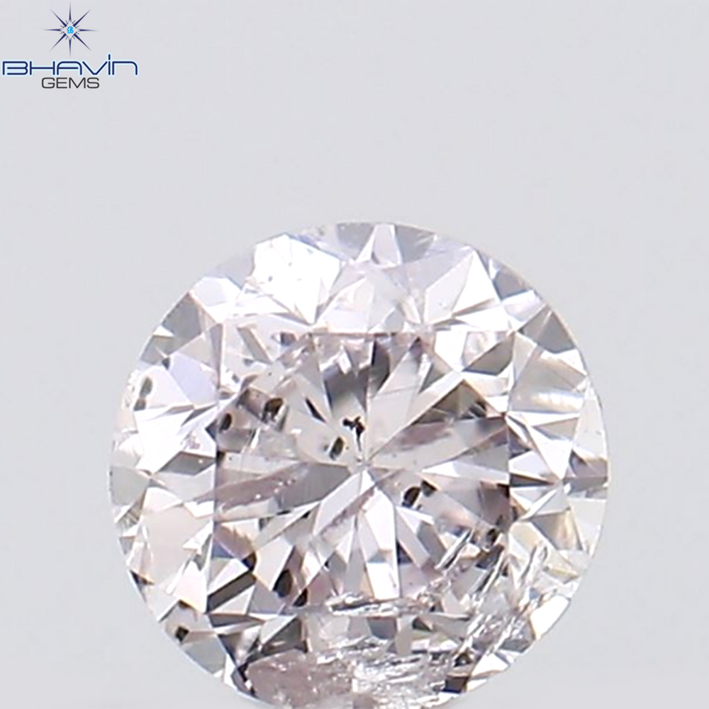 0.15 CT ラウンド シェイプ ナチュラル ダイヤモンド ピンク色 SI2 クラリティ (3.32 MM)
