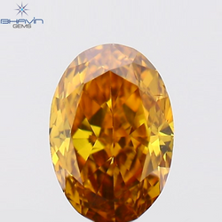 0.18 CT Oval Shape Natural Diamond Orange Color VS1 Clarity (4.21 MM)