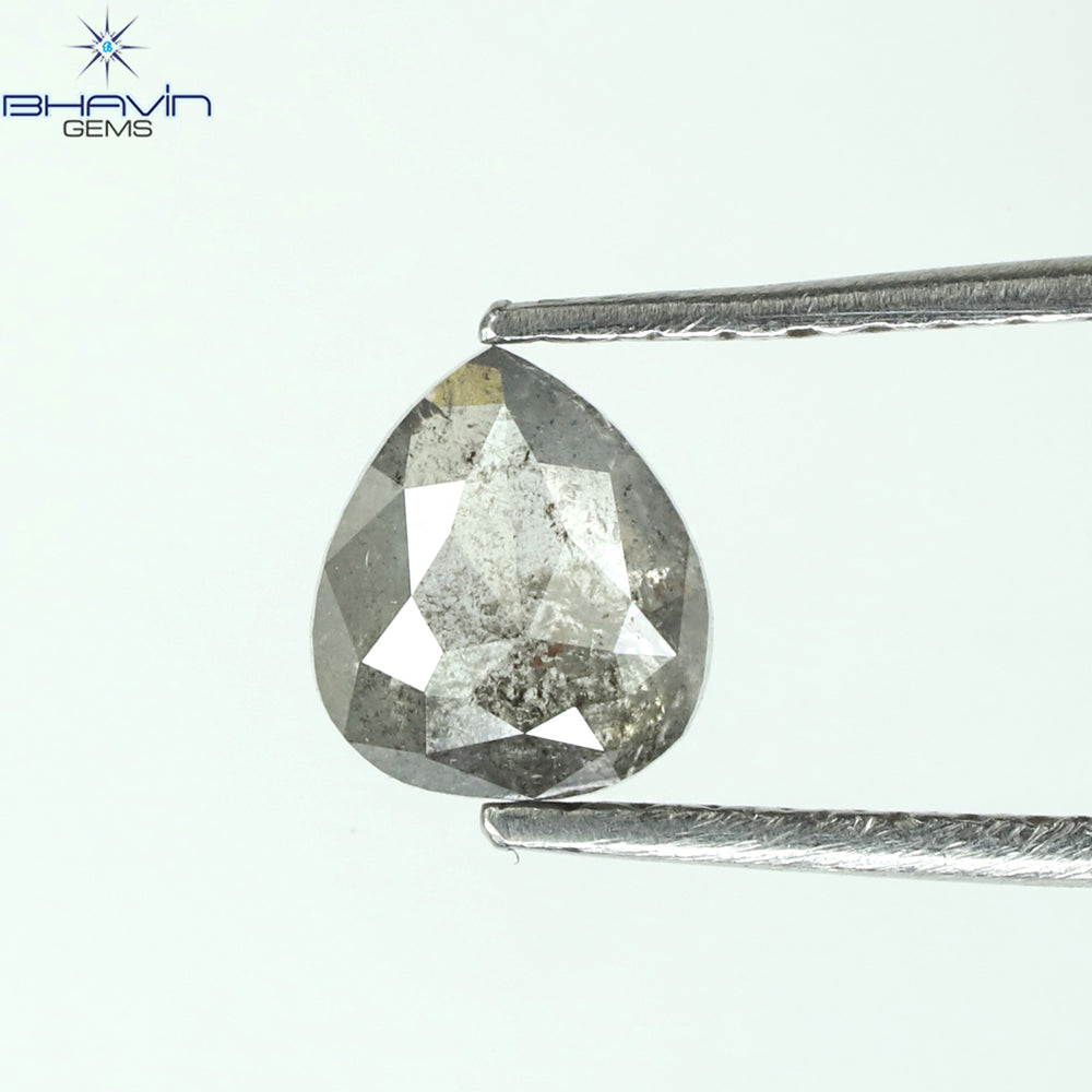 0.58 CT Pear Shape Natural Loose Diamond Salt And Pepper Color I3 Clarity (5.64 MM)