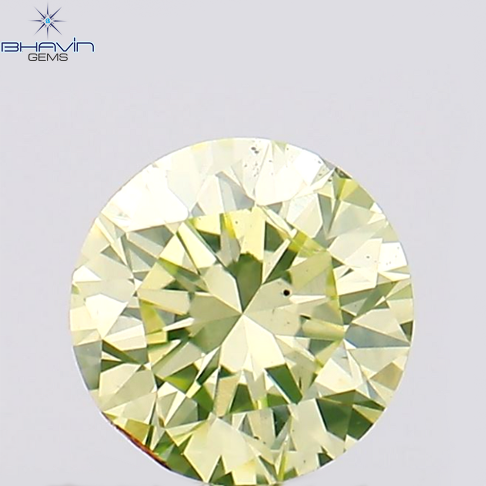 0.24 CT Round Shape Natural Diamond Greeinsh Yellow Color VS2 Clarity (3.98 MM)