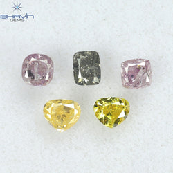 0.54 CT/5 Pcs Mix Shape Natural Diamond Mix Color SI2 Clarity (2.70 MM)