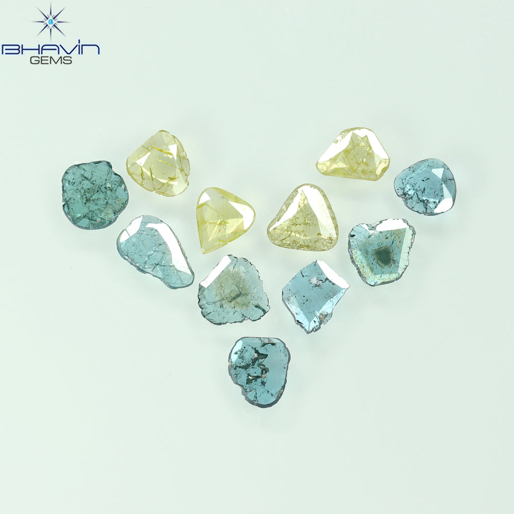 1.19 CT/11 Pcs Slice Shape Natural Diamond Blue Color I3 Clarity (6.08 MM)