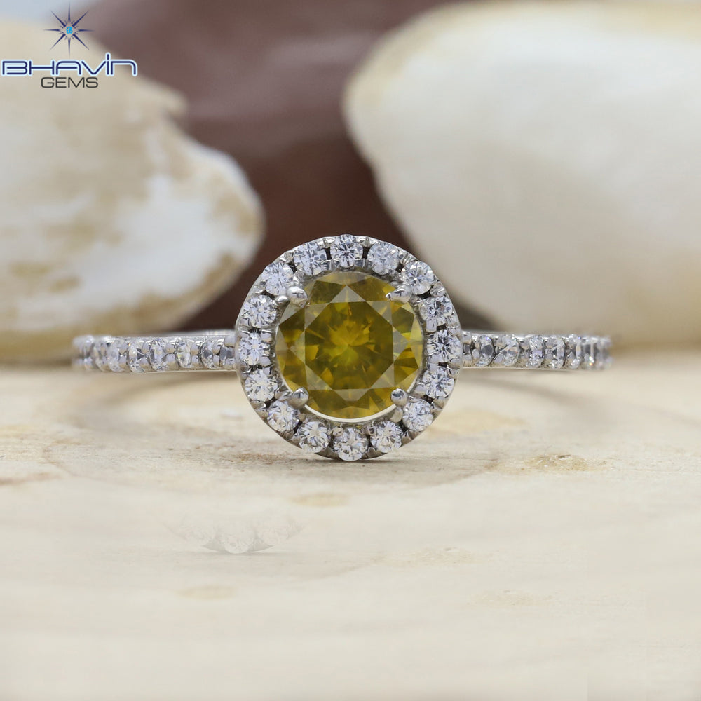 Round Diamond, Yellow Diamond, Natural Diamond Ring, Engagement Ring, Wedding Ring, Diamond Ring