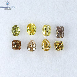 0.93 CT/8 Pcs Mix Shape Natural Diamond Mix Color VS2 Clarity (3.50 MM)