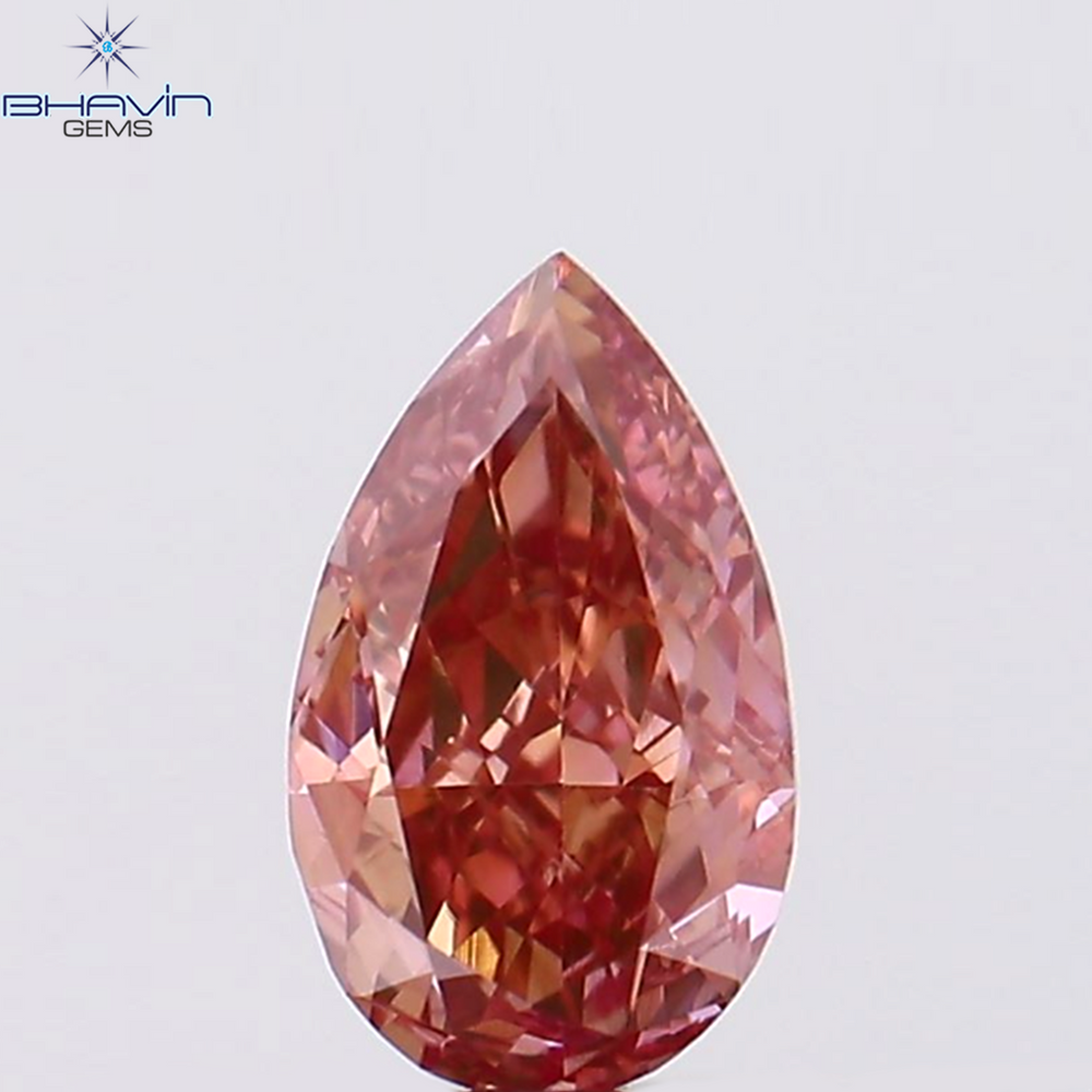 0.46 CT Pear Shape Natural Diamond Pink Color VS1 Clarity (6.36 MM)