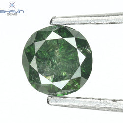 0.35 CT Round Diamond Natural Diamond Green Color I3 Clarity (4.49 MM)