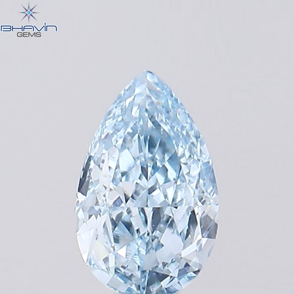 1.01 CT ペアシェイプ ナチュラル ダイヤモンド グリーンがかったブルー カラー VS1 クラリティ (9.00 MM)