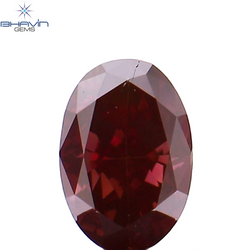 0.41 CT Oval Shape Natural Diamond Enhanced Pink Color VS2 Clarity (5.28 MM)