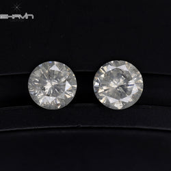 0.78 CT/2 Pcs Round Shape Natural Loose Diamond White Color I3 Clarity (4.70 MM)