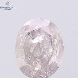 0.24 CT Oval Shape Natural Diamond Pink Color I3 Clarity (4.33 MM)