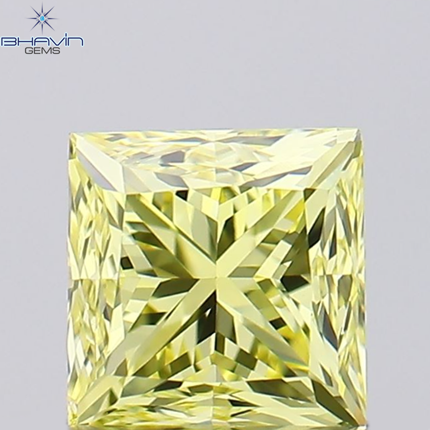 0.50 CT Princess Shape Natural Diamond Yellow Color VVS1 Clarity (4.10 MM)