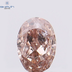 0.09 CT Oval Shape Natural Diamond Pink Color I1 Clarity (3.13 MM)