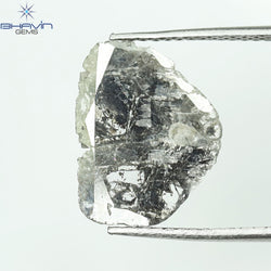 1.89 CT Slice Shape Natural Diamond Salt And Pepper Color I3 Clarity (14.30 MM)