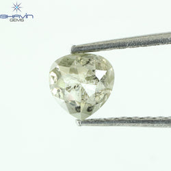 0.61 CT Heart Shape Natural Diamond Salt And pepper Color I3 Clarity (4.85 MM)