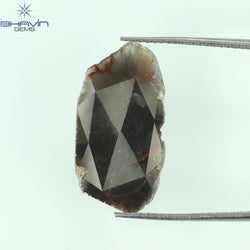 4.21 CT Slice Shape Natural Diamond Brown Gray Color I3 Clarity (21.70 MM)